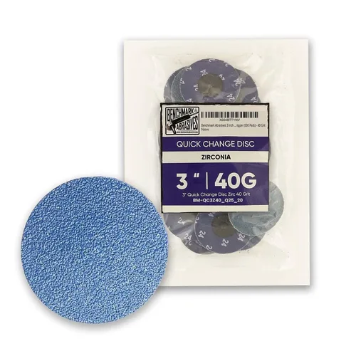 Vista 8 de Benchmark Abrasives Discos de lijado de 3 pulgadas, discos de lijado de circonita de cambio rápido, disco de lijado de taladro y amoladora