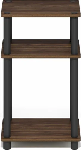 Vista 8 de Furinno Turn-N-Tube - Mesa auxiliar de 3 niveles sin herramientas, compacta