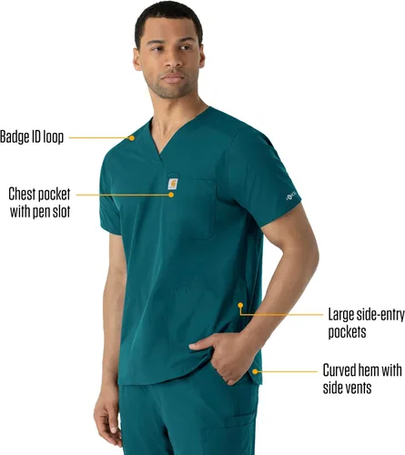 Vista 2 de Carhartt Scrubs C16113 Force Modern Fit V-Neck Top