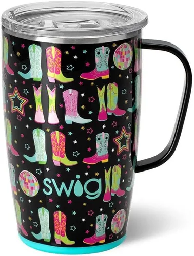 Vista 37 de Swig Life Taza de Viaje de 18 oz, Vaso Aislante con Asa y Tapa, Taza de Café de Viaje, Compatible con Portavasos, Acero Inoxidable, Vaso de 18 oz