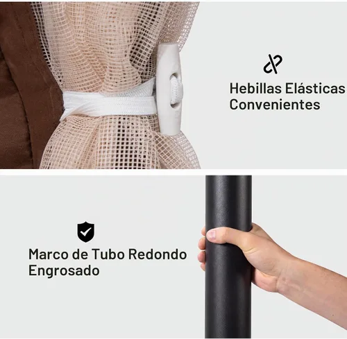 Vista 8 de LAUSAINT HOME - Cenador para exteriores de 8 x 8 pulgadas con cortinas Caqui