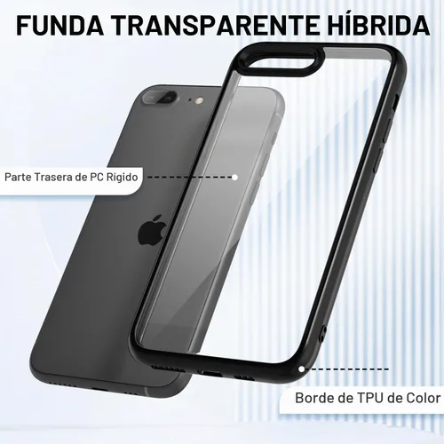 Vista 3 de LoeoeL para iPhone 8 Plus/ 7 Plus Funda Transparente, Funda Híbrida de Teléfono [Plástico Duro y Parachoques de Silicona Suave] Cubierta Protectora