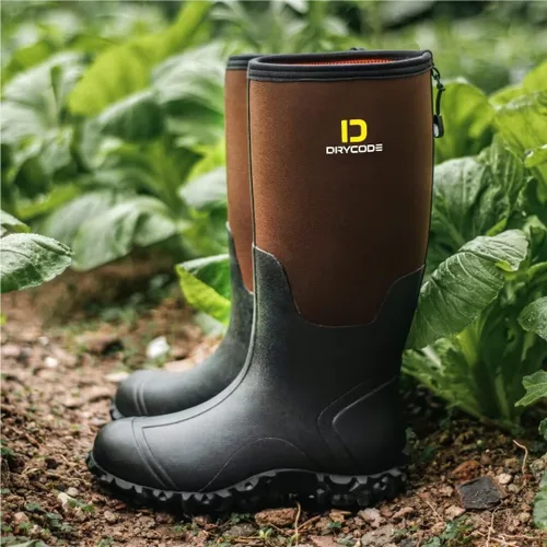 Vista 7 de DRYCODE Botas de goma para hombre para todas las estaciones, botas de lluvia impermeables con vástago de acero, de neopreno de 0.197in