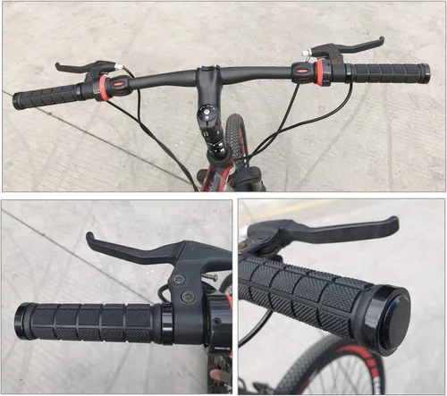 Vista 3 de PLATT Agarres de manubrio de bicicleta de goma cómodos para MTB/BMX con tapas de extremo de plástico