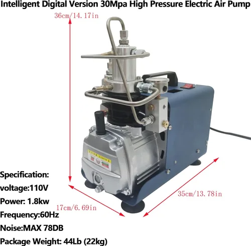 Vista 2 de Bomba de aire eléctrica de alta presión de 30Mpa Presión-temperatura se puede establecer Versión digital inteligente Bomba de compresor de aire