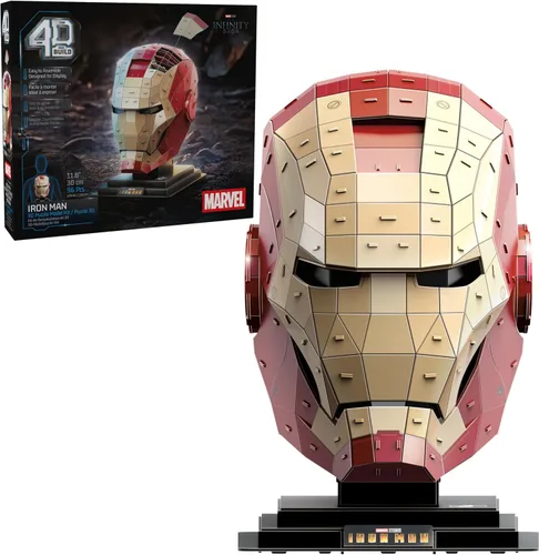 Vista 16 de 4D Build, Marvel Black Panther Kit de modelo de rompecabezas 3D con soporte, 82 piezas, decoración de escritorio Wakanda Forever Black Panther