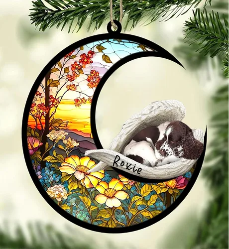 Vista 142 de Atrapasoles conmemorativo personalizado para perros, adorno navideño de Airedale Terrier, recuerdo por pérdida de mascota, regalos conmemorativos