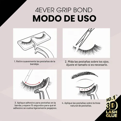 Vista 7 de EBIN NEW YORK Grip Bond - Pegamento de pestañas de silicona color negro, 0.18 onzas, pegamento de pestañas de secado rápido, se seca oscuro, agarre