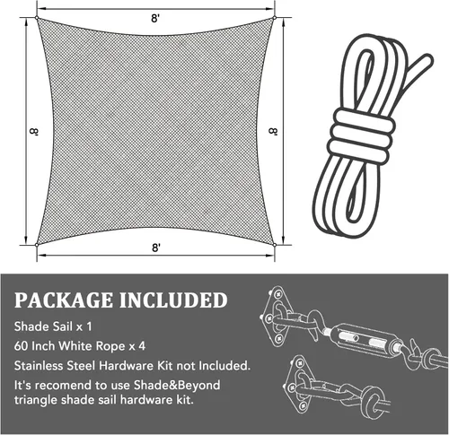 Vista 7 de Shade&Beyond Velas de Sombra Curvas de 07'x13' Toldo Rectangular Escarlata 185GSM Vela de Sombra Permeable para Patio Terraza Jardín Patio Trasero