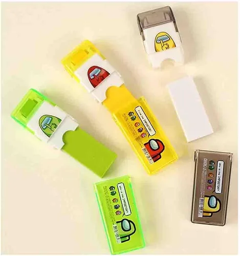 Vista 4 de Among Us Roller Eraser - Estuche para rodillo de afeitar para una fácil extracción de recogida, 1 unidad (amarillo)
