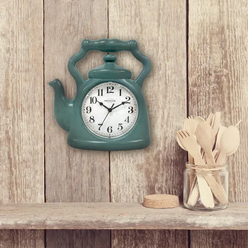 Vista 4 de Presentime & Co. Reloj de té de 11" de Presentime, silencioso sin tictac, estilo moderno de granja, reloj de pared y repisa 2 en 1, para escritorio