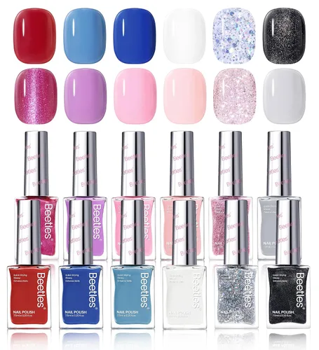 Vista 12 de Beetles - Juego de esmalte de uñas rosa, Prisma del Amor 12 colores, juego de esmalte de uñas primavera, salón, larga duración, DIY, uñas rosas