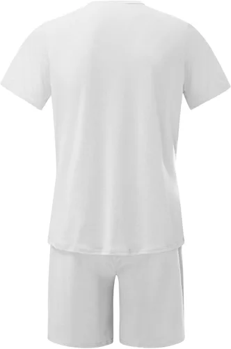 Vista 3 de Conjunto de 2 piezas de verano para hombre 2023, camisas de manga corta y pantalones cortos deportivos, conjunto deportivo