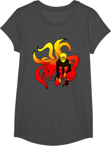 Vista 35 de Naruto Shippuden Naruto and 9 Tails - Camiseta de manga corta Negro