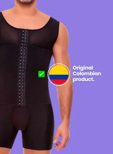 Vista 6 de Fajitex Prendas de compresión Fajas Colombianas para hombre, body moldeador de camisa para hombre, faja moldeadora para liposucción