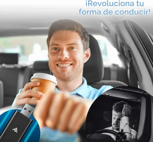 Vista 6 de Adaptador inalámbrico CarPlay - 5Ghz más rápido - AutoSky - Plug and Play - Cables USB-C y USB-A - Requiere CarPlay con cable