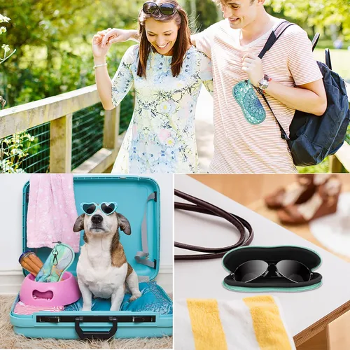 Vista 5 de Fintie - Funda para gafas de sol con mosquetón, ultraligera y portátil, con cremallera, M