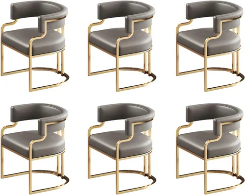Vista 28 de Sillas de comedor de cocina para interiores, silla lateral tapizada para el hogar, silla con brazo de respaldo bajo, silla de comedor con piel