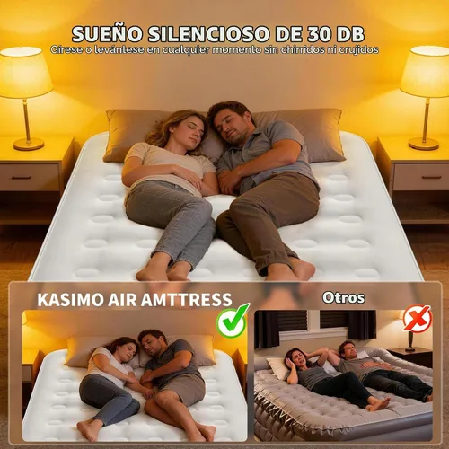 Vista 7 de KASIMO Colchón de aire doble bomba extraíble con batería incorporada