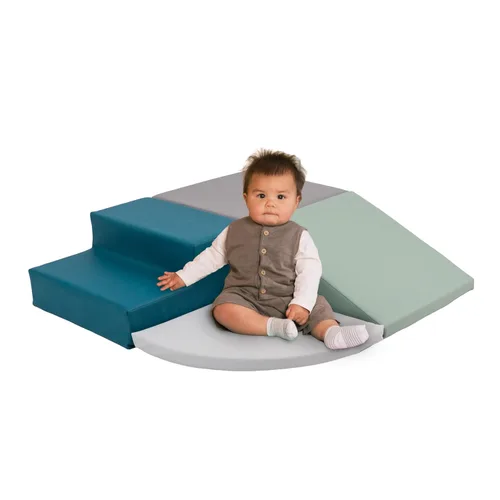 Vista 4 de Playtime Essentials - Juego de 4 piezas de bloques de espuma para escalar esquinas para niños pequeños, para interiores y bebés, juego suave