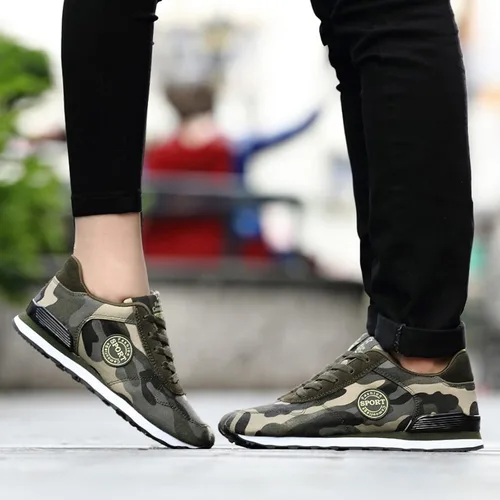 Vista 7 de Tenis de moda para mujer, para parejas, ocio, mujeres, hombres, con cordones, camuflaje, viajes, suela suave, cómodos, zapatos para exteriores