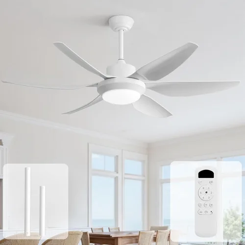 Vista 9 de Sofucor Ventiladores de techo de 54 pulgadas con luces, ventilador de techo para exteriores con control remoto, motor de CC silencioso, ventilador