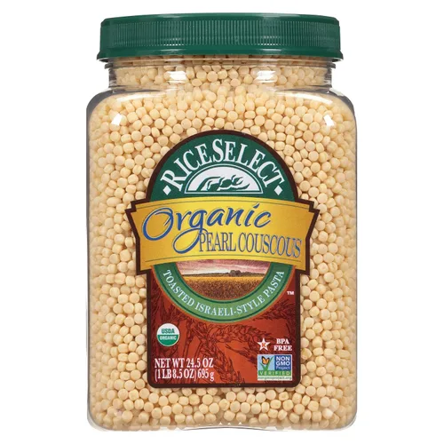 Vista 9 de RiceSelect Cuscús Perla con Cúrcuma, Pasta de Cuscús de Trigo Estilo Israelí, Sin GMO, Frasco de 21 onzas, (Paquete de 1)