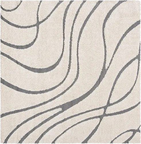 Vista 63 de Safavieh Florida Shag Collection - Alfombra de área de 2 x 3 pies, color crema/beige, diseño geométrico, felpa de 1.2 pulgadas de grosor, ideal
