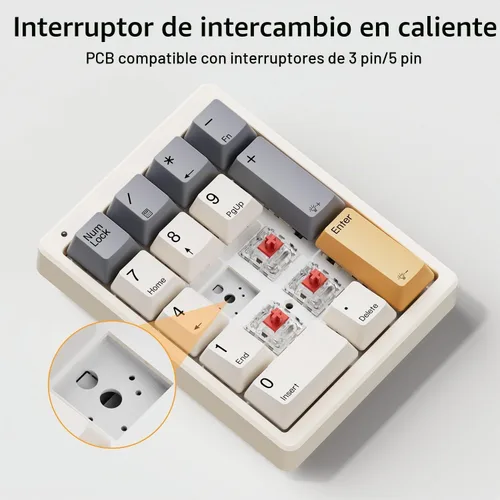Vista 2 de Kisnt KN17 Numpad mecánico para entrada de datos financieros de Excel