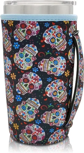Vista 43 de Fundas Aislantes de Neopreno Portavasos con Asa para Vasos Tumbler de 20oz, Funda Reutilizable para Café Helado Para Tazas de Café de 30oz - 32oz