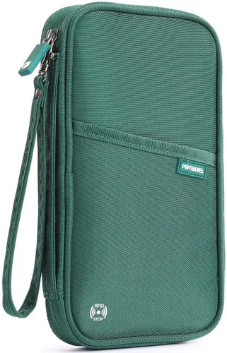 Vista 23 de VanFn Cartera RFID para pasaporte de viaje, soporte para pasaporte familiar, organizador de documentos de viaje serie P.Travel (nailon, gris)