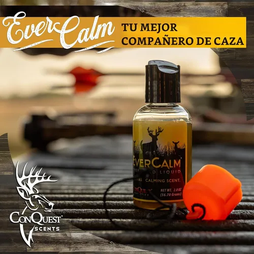 Vista 5 de Conquest Scents EverCalm Deer Herd Scent, Deer Attractant Original Formula Calming Scent from Deer Bedding Areas, for Pre-Rut, Rut and Post-Rut