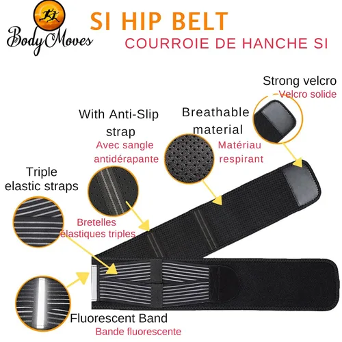 Vista 3 de BodyMoves Sacroilíaco Si Joint Hip Belt PLUS Extensión para hombres y mujeres Estabilización Si Brace alivia la inflamación, alivio del dolor
