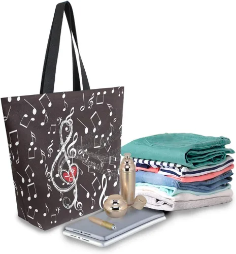 Vista 3 de Bolsa de comestibles de lona de cereza japonesa Bolso de libro casual de hombro