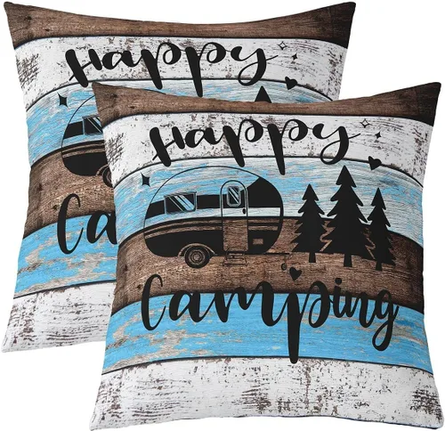 Vista 9 de Funda de almohada reversible con estampado para cama o sofá, decoración de coche de campamento, funda de cojín decorativa de granja occidental de 16