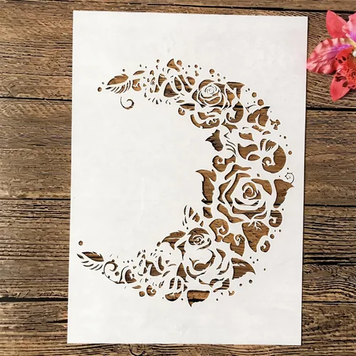 Vista 12 de TIAMECH Plantilla A4 reutilizable de líneas de símbolos pequeños para pintar, plantilla de capas de textura de cuadrícula, arte de pared