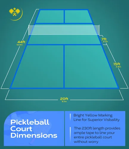 Vista 4 de Outdoor Pickleball Court Tape, 2in x 230FT Pickleball Tape Lines for Indoor Outdoor Sports Court Fast Marking, Such as Badminton, Tennis