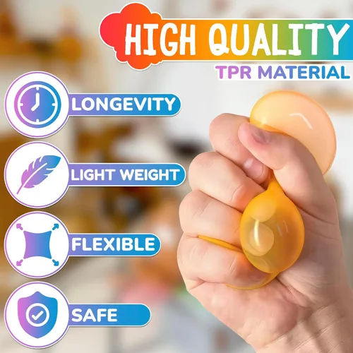 Vista 3 de 8 bolas adhesivas para techo y pared, juego de bolas adhesivas de 1.8 pulgadas con material TPR flexible y resistente al desgarro, bolas brillantes