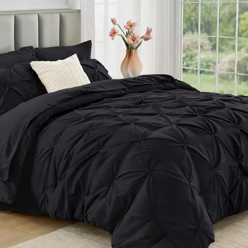 Vista 66 de JOLLYVOGUE Juego de edredón tamaño individual de 5 piezas – Juego de ropa de cama tamaño individual en una bolsa para todas las estaciones