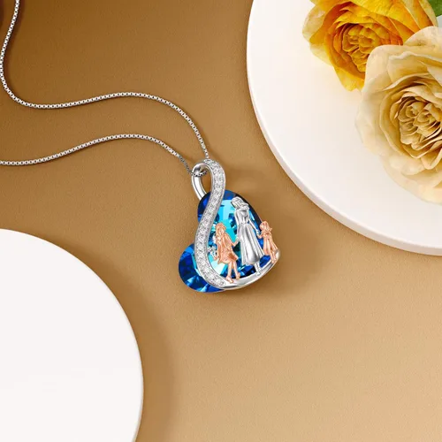 Vista 5 de Collar de Hermana de Plata de Ley - Joyería de Cumpleaños para Hermanas y Amigas