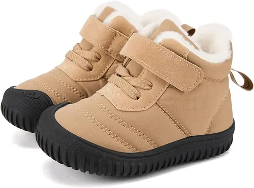 Vista 26 de BMCiTYBM Botas de nieve para bebés y niños pequeños, zapatos de invierno para niños y niñas, zapatos de bebé de piel sintética para clima frío