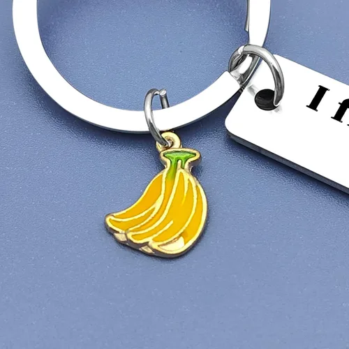 Vista 3 de Llavero de plátano para enamorados, regalo de novio de novia, San Valentín, llavero para marido, cumpleaños, boda, aniversario, regalo romántico