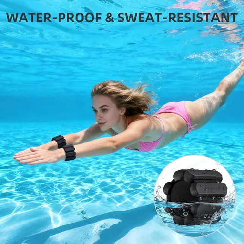 Vista 5 de Pesas de tobillo de muñeca para mujeres y hombres, 2 libras/par, pesas ajustables para brazos, piernas, pilates, pulseras con peso para gimnasio