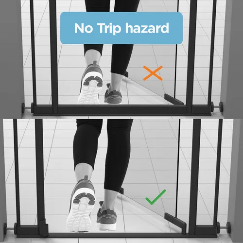 Vista 8 de Perma Child Safety Clear Ultimate Safe Step Secure Step - Puerta montada a presión con cierre automático, negro cálido, se adapta a aberturas