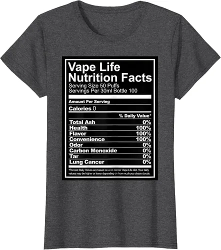Vista 26 de Información nutricional de Vape Life - Camiseta Vaping - Camiseta Vaper Tee