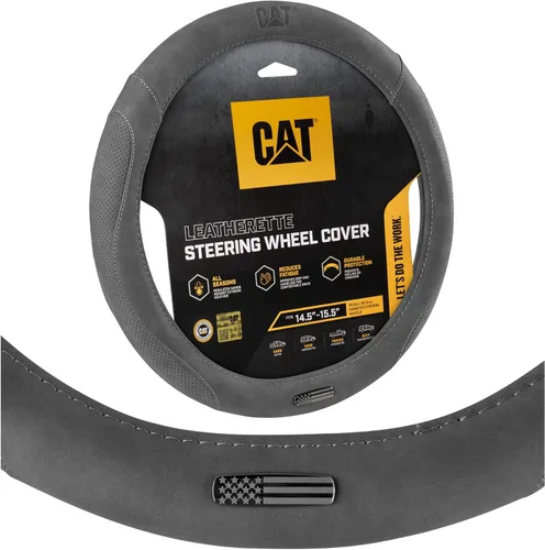 Vista 11 de Caterpillar Funda para volante ergonómica de dos tonos, agarre de piel suave.