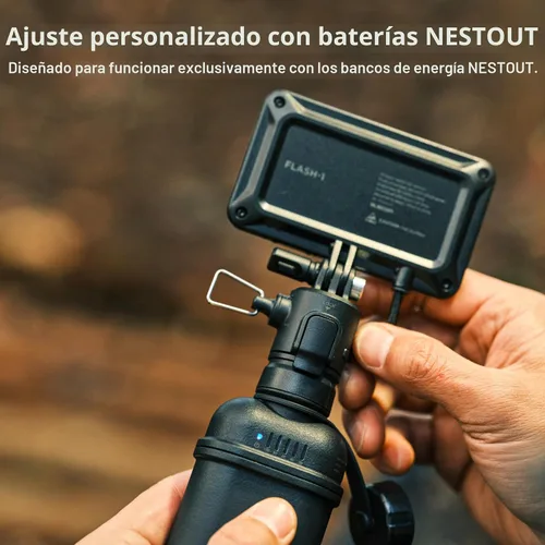 Vista 5 de ELECOM NESTOUT - Linterna de panel LED para acampar al aire libre con mini trípode, luz LED regulable alimentada por USB, resistente al agua y polvo