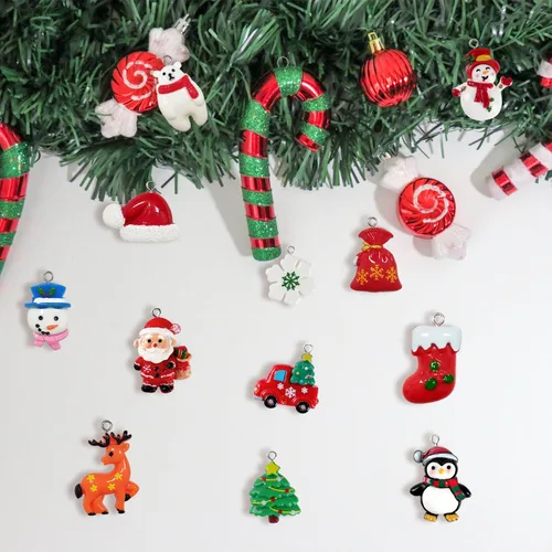 Vista 9 de kockuu Mini adornos navideños para decoración de árboles, manualidades