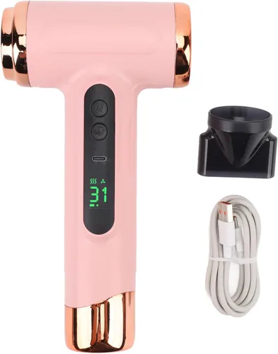 Vista 7 de Secador de pelo inalámbrico, 15600 mAh profesional con boquilla, para viajes (rosa)