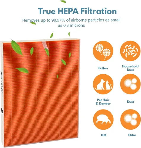 Vista 2 de 116131 Filtro de repuesto True HEPA I compatible con purificador de aire Winix C555, solo filtro HEPA de grado H13, se compara con el filtro I Winix